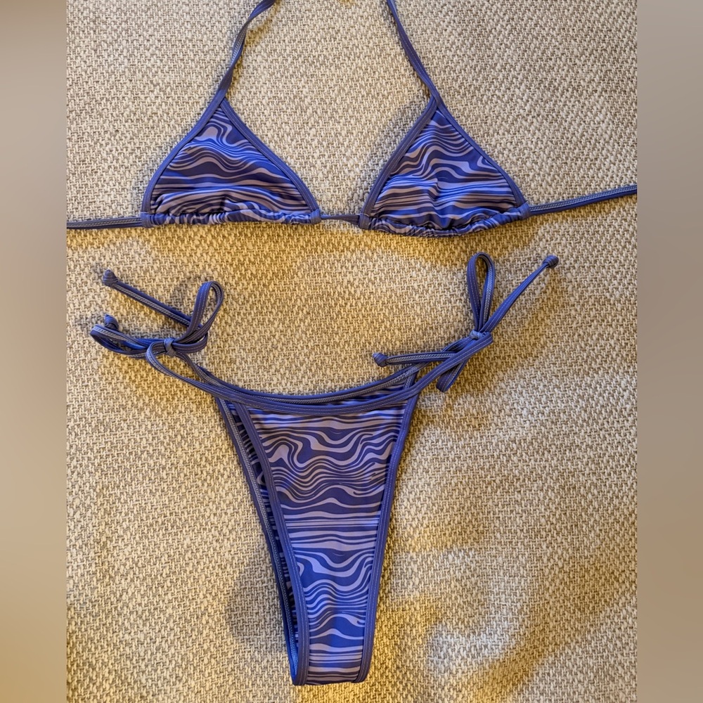 Lahana swim Purple Patterned Bikini Set